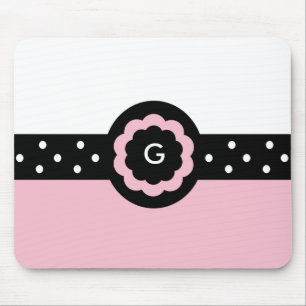 G: Monogramm G Dotter Rosa und Weiß Mousepad