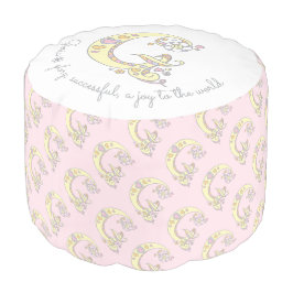 G Monogramm Gloria name bedeutet rosa weißer Pouf Hocker