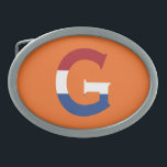G Monogramm überlagert auf NLD-Flagge auf oder bbc Ovale Gürtelschnalle<br><div class="desc">G Monogram überlagerte sich auf der niederländischen Flagge auf orange Gürtelschnalle Design © Trinkets and Things 2022 - AHP Design. Alle Rechte vorbehalten.</div>