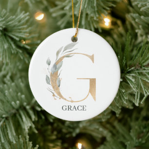 G Monogramme Floral Ornement céramique personnali
