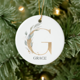 G Monogramme Floral Ornement céramique personnalis