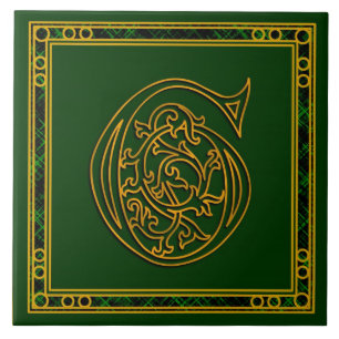 G Monogramme "Irish Gold on Green" Carreaux cérami