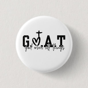 G.O.A.T. Gott über alles Christliche Jesus Button