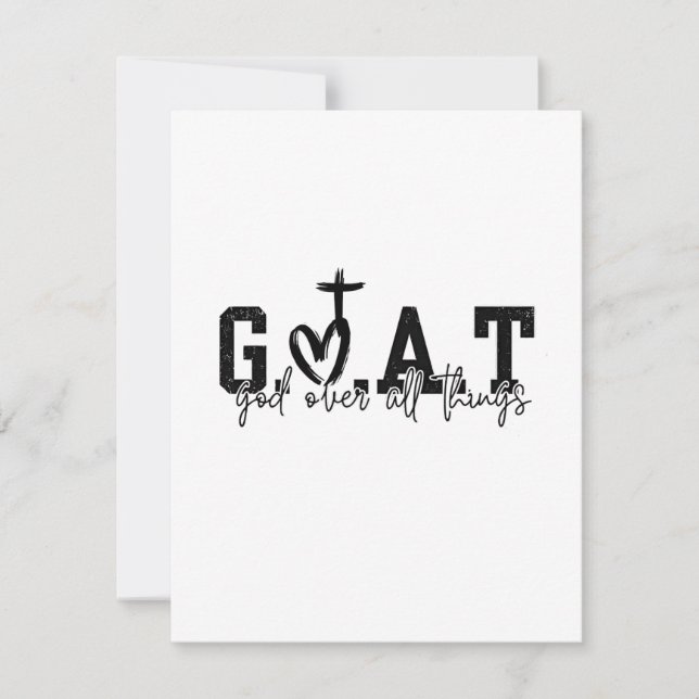 G.O.A.T. Gott über alles Christliche Jesus Dankeskarte (Vorderseite)