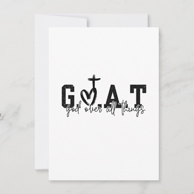 G.O.A.T. Gott über alles Christliche Jesus Einladung (Vorderseite)