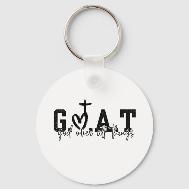 G.O.A.T. Gott über alles Christliche Jesus Schlüsselanhänger (Vorderseite)