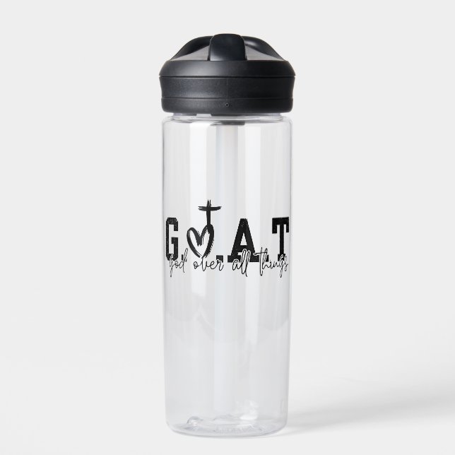 G.O.A.T. Gott über alles Christliche Jesus Trinkflasche (Vorderseite)