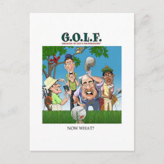 G.O.L.F. BESTE DER FRUSTRATIONEN DES LEBENS POSTKARTE