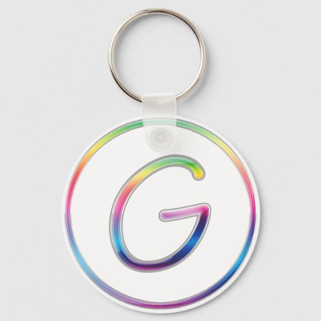 G Rainbow Monogram Schlüsselanhänger (Vorderseite)