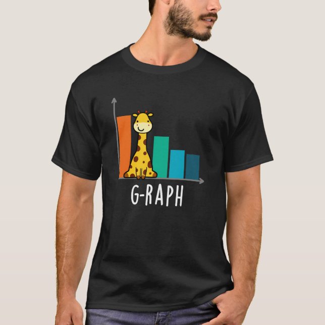 G-raph Funny Giraffe Graph Pun Dark BG T-Shirt (Vorderseite)