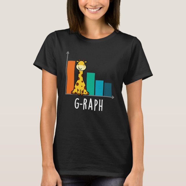 G-raph Funny Giraffe Graph Pun Dark BG T-Shirt (Vorderseite)