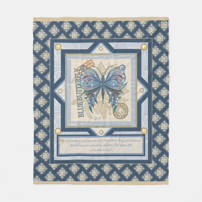 G Schmetterling Fleecedecke (Vorderseite)