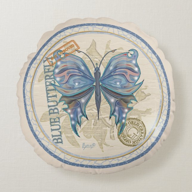 G Schmetterling Rundes Kissen (Vorderseite)