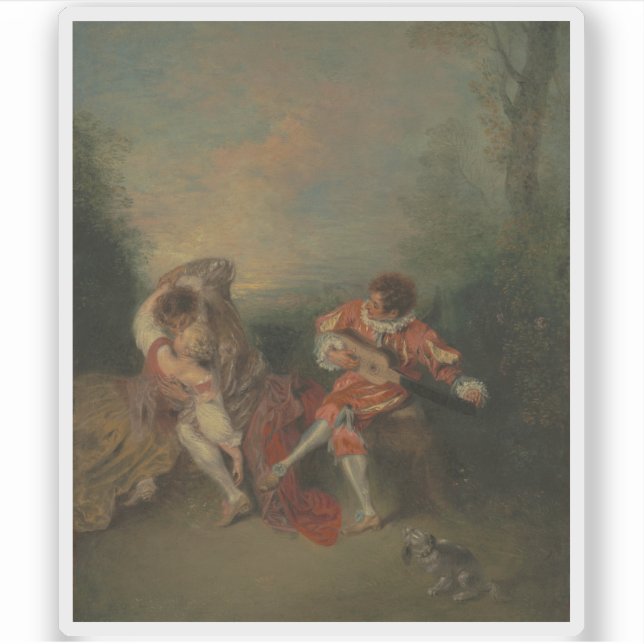 G. Seurat - Zwei Studien eines Flutist und... Aufkleber (Vorderseite)