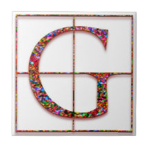 G Trajanus Red Custom Monogram Tile