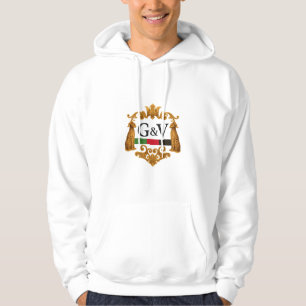 G&V Emblem Weißer Hoodie – Hergestellt in den USA
