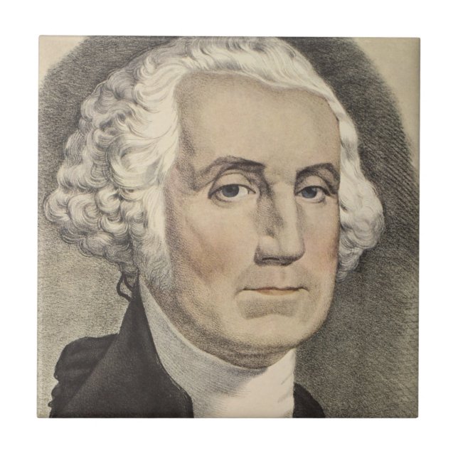 G Washington, Currier und Ives Fliese (Vorderseite)