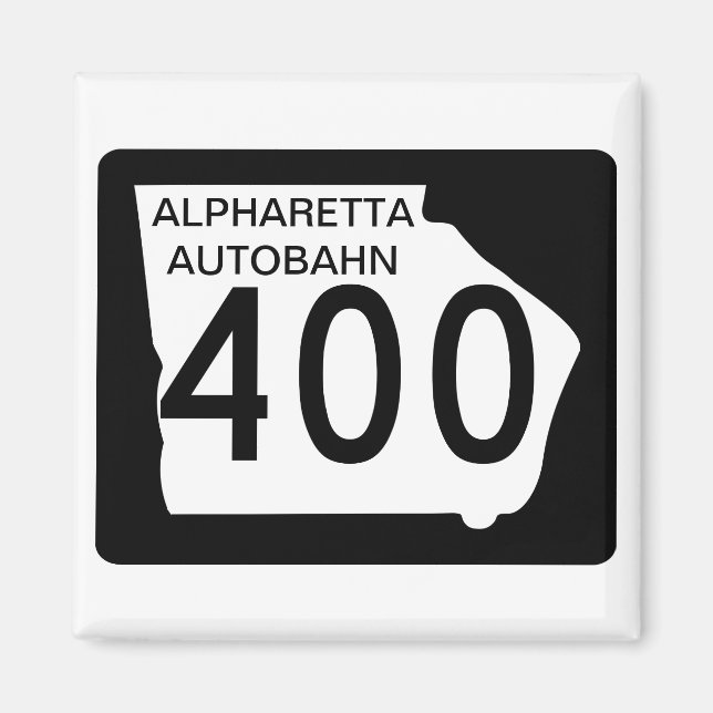 GA 400 "Alpharetta Autobahn" Magnet (Vorne)