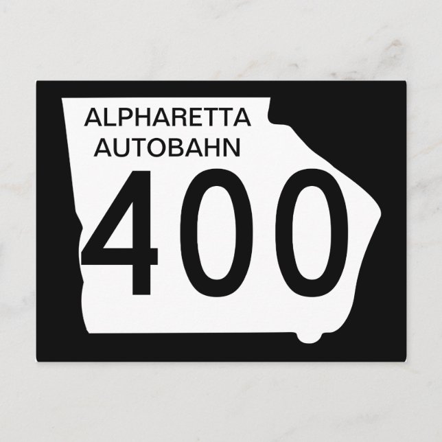 GA 400 "Alpharetta Autobahn" Postkarte (Vorderseite)