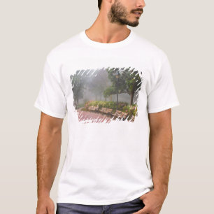 GA Savannah, Azaleen entlang einem Ziegelsteinweg  T-Shirt