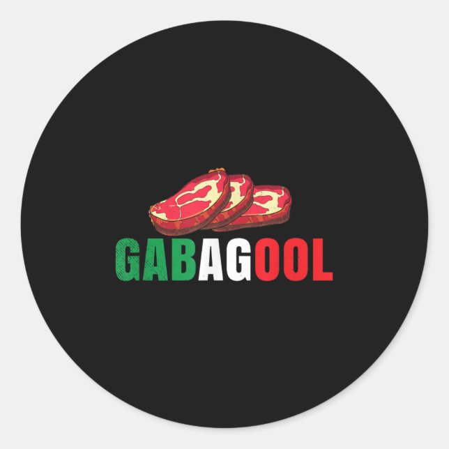 Gabagool Cacola Meat New Jersey Italian Pride Gift Runder Aufkleber (Vorderseite)