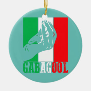 Gabagool Italienisches Fleisch mit Handzeichen Keramik Ornament