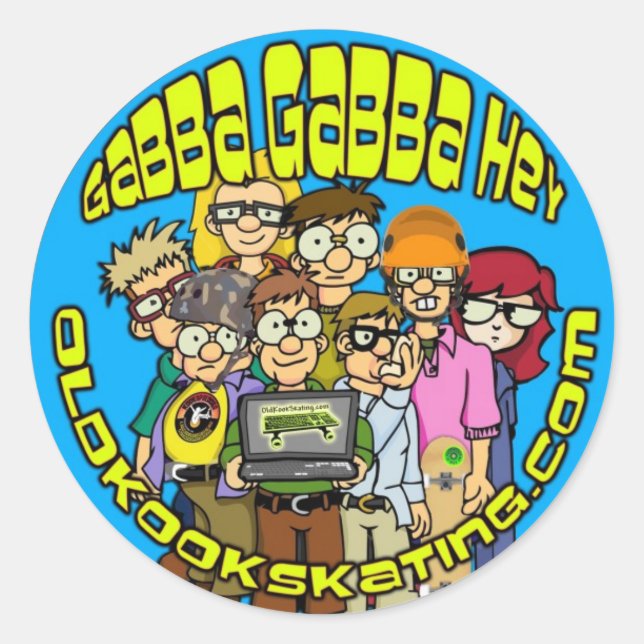 Gabba Gabba Hey Runder Aufkleber (Vorderseite)
