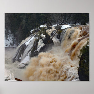Gabbro-Fälle, schwarzer Fluss, obere Halbinsel Poster