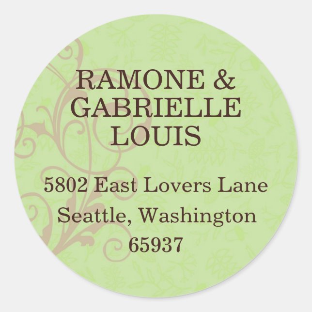 Gabby Address Labels Runder Aufkleber (Vorderseite)