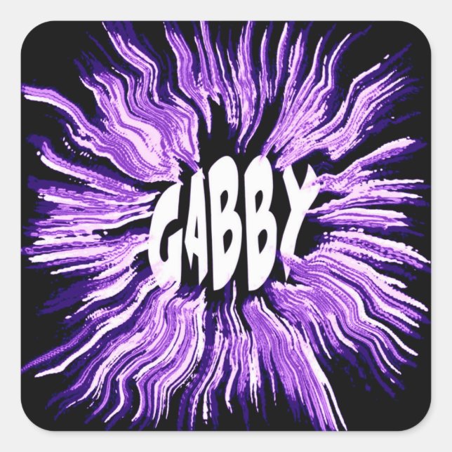 Gabby Name Star Art Quadratischer Aufkleber (Vorderseite)