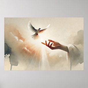 Gabe Des Heiligen Geistes Gott Und Taube Aquarell Poster