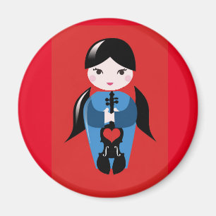 Gabe für Mädchen-Magnet-Geige-Herzmädchen Magnet