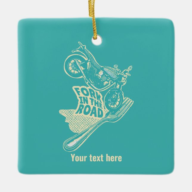 Gabel bei Kraftrad Keramikornament (Vorderseite)