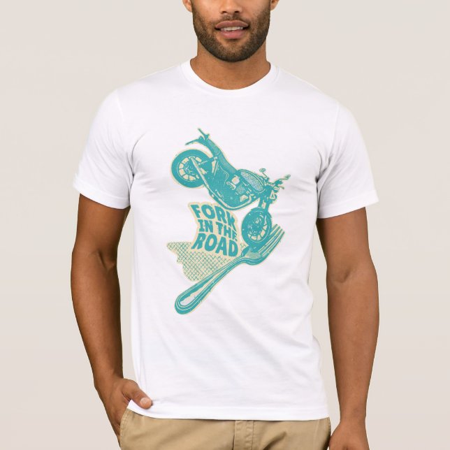 Gabel bei Kraftrad T-Shirt (Vorderseite)