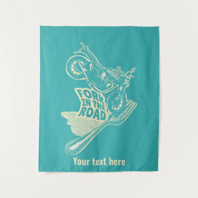 Gabel bei Kraftrad Wandteppich (Vorderseite)