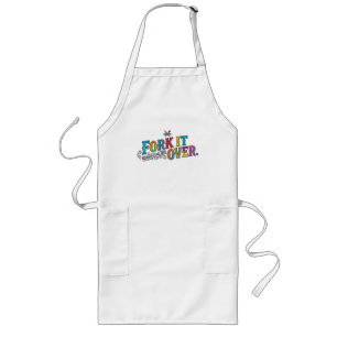 Gabel es einfach lustiges Lebensmittel-Pun-Shirt Lange Schürze