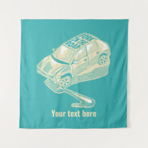 Gabel im Straßenverkehrsunfall Wandteppich