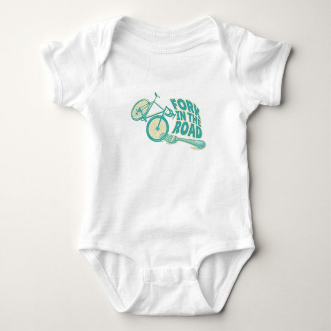 Gabel in der Straße Funny Fahrrad Baby Strampler (Vorderseite)