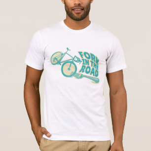 Gabel in der Straße Funny Fahrrad T-Shirt