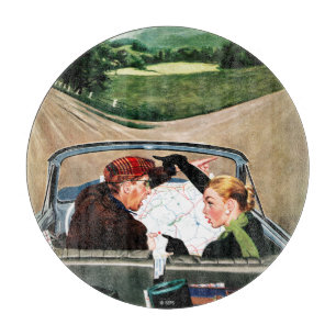 Gabel in der Straße Schneidebrett