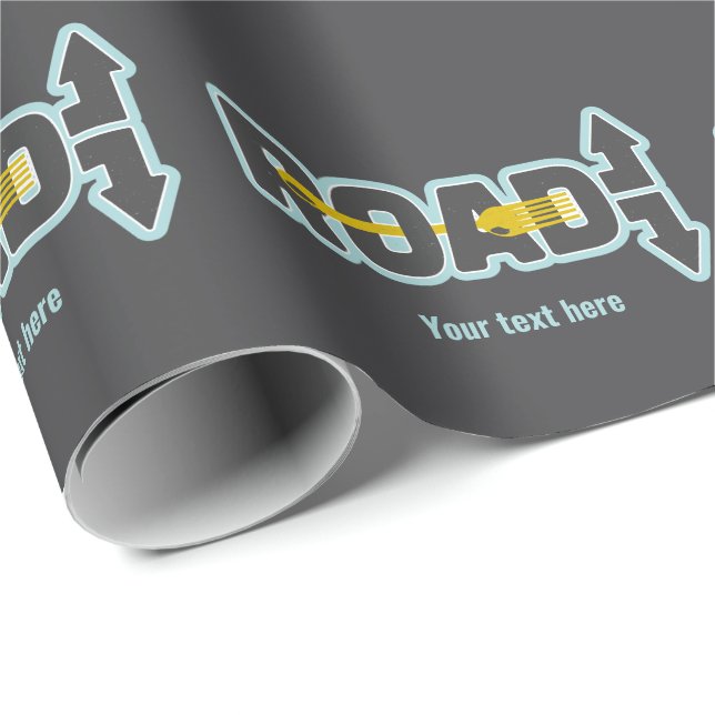 Gabel in der Straße typografische Kunst Geschenkpapier (Rolleneckpunkt)