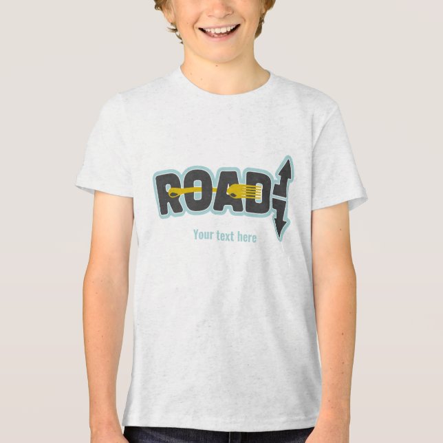 Gabel in der Straße typografische Kunst Tri-Blend Shirt (Vorderseite)
