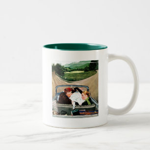 Gabel in der Straße Zweifarbige Tasse