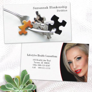 Gabel und Puzzleteile Professionelles Headshot-Fot Visitenkarte