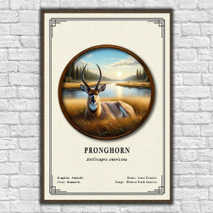 Gabelbock (Amerikanische Antilope) Zoologie-Serie Poster