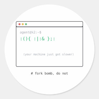 Gabelbombe - Dev-Sticker-Geschenk Runder Aufkleber