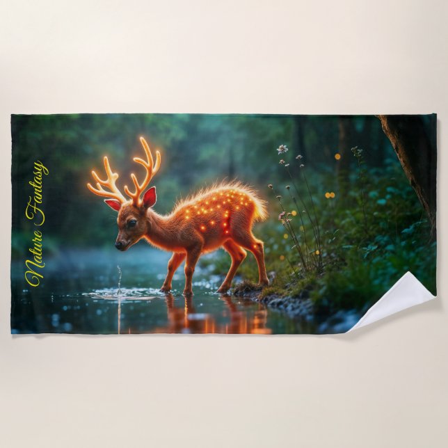 Gabelgabeln für Hirschfauna Strandtuch (Vorderseite)