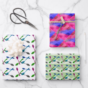 Gabeln und Löffel Küchenutensilien Geschenkpapier Set