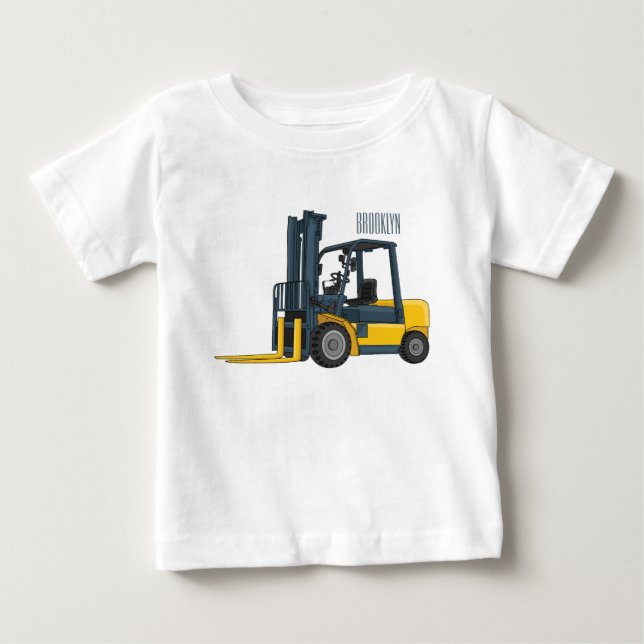 Gabelstapler-Cartoon Baby T-shirt (Vorderseite)