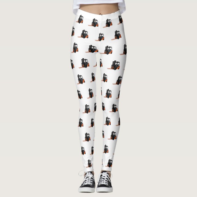 Gabelstapler-Cartoon Leggings (Vorderseite)